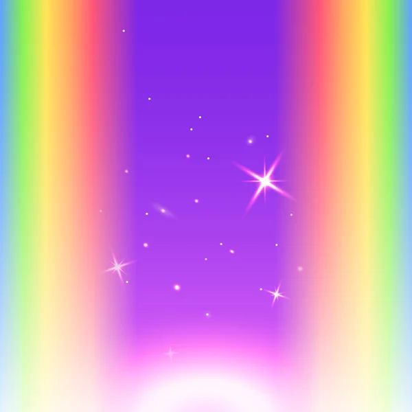 Brillo-arco iris-gradiente-fondo-noche-cielo-estrella — Vector de stock