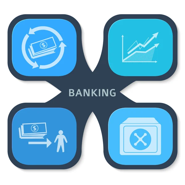 Banking-Concept-Flyer-template-White-Background — Vector de stock