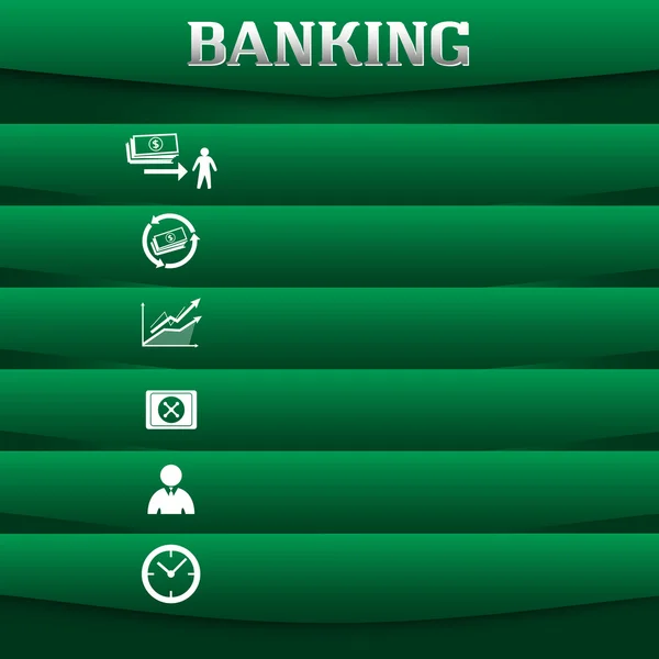 Banking-Concept-on-Green-Background-with-a-Card-icon — Stock vektor