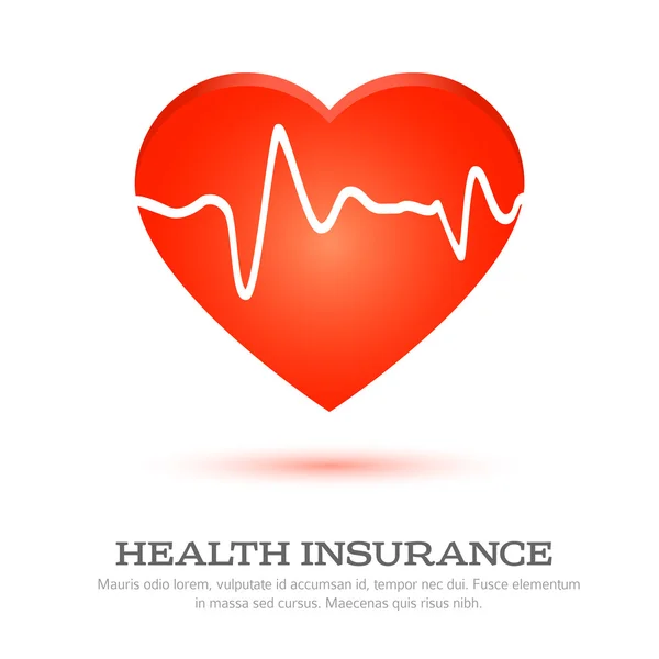 Health-Insurance-Card-image-Heart-Pulse-Scheme — Stockvector