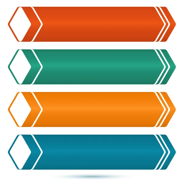 Horizontal-banner-set-of-Colored-Arrows — Stockový vektor