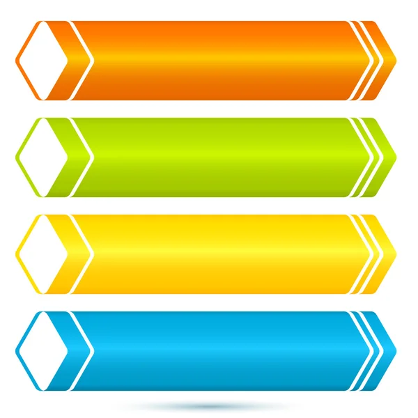 Horizontal-banner-set-of-Colored-Arrows-Freshness — Stockový vektor