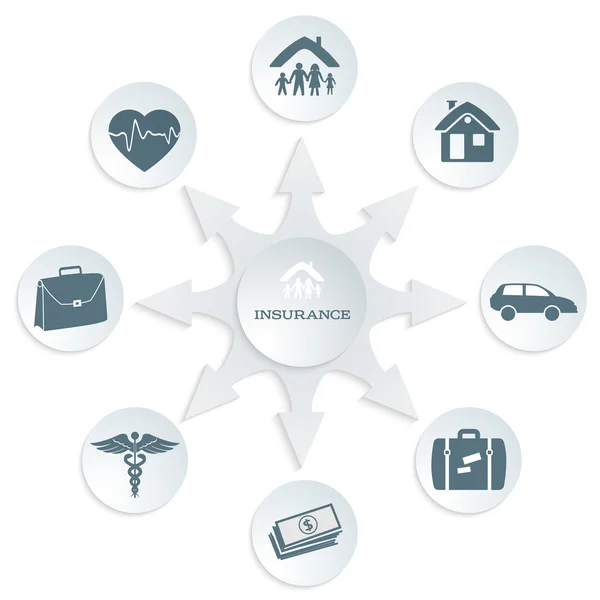 insurance-Services-Concept-on-White-background-Gray-Card