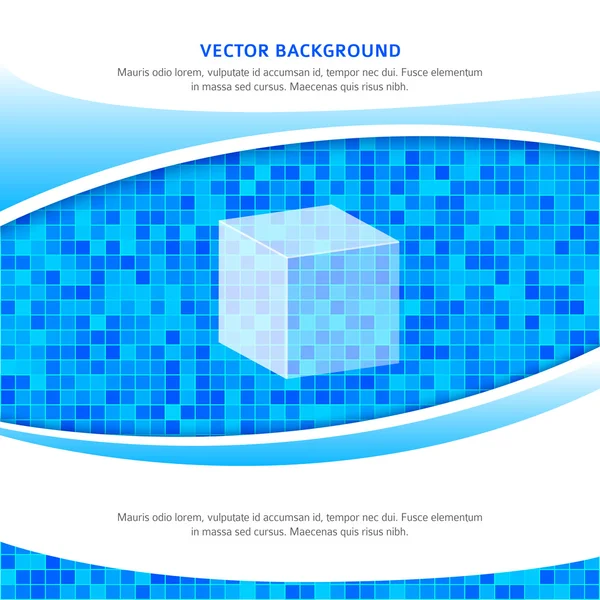 Blue-square-mosaic-background-transparent-cube — Stock Vector