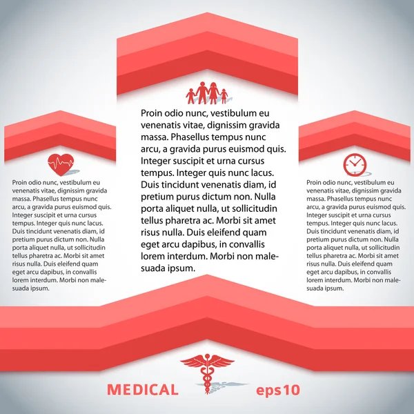 Medical-red-line-page-template-presentation — ストックベクタ