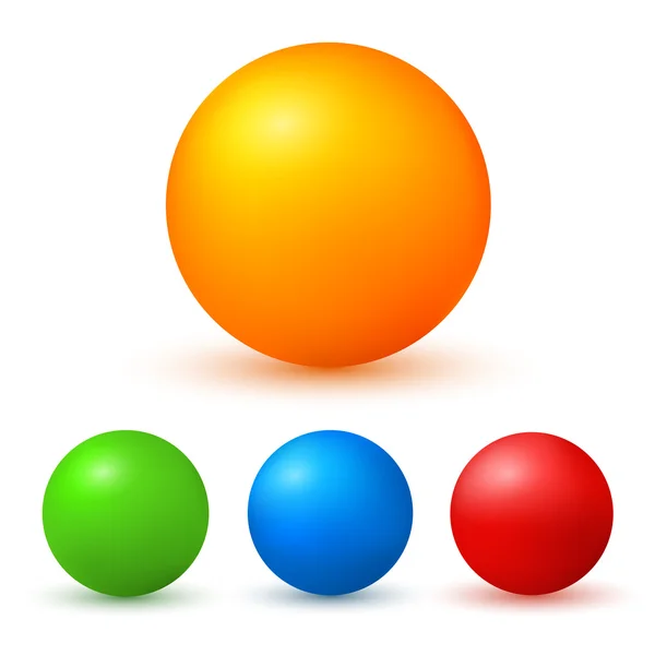 Set-Ball-Effekt-Volumen-3D-isoliert-mit-Schatten — Stockvektor