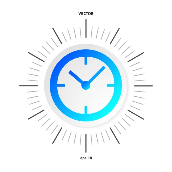 Time-Clock-Icon-Isolated-White-Background — Archivo Imágenes Vectoriales