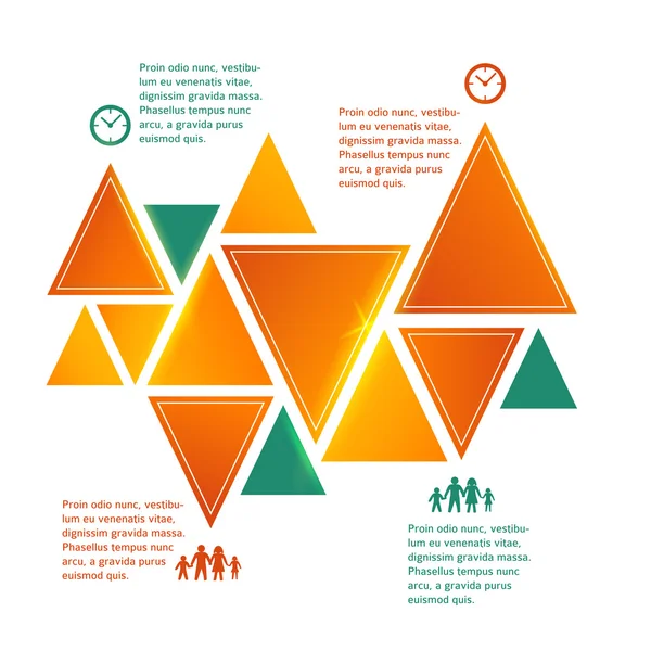 Fundo-triângulo-infográficos-família-tempo — Vetor de Stock