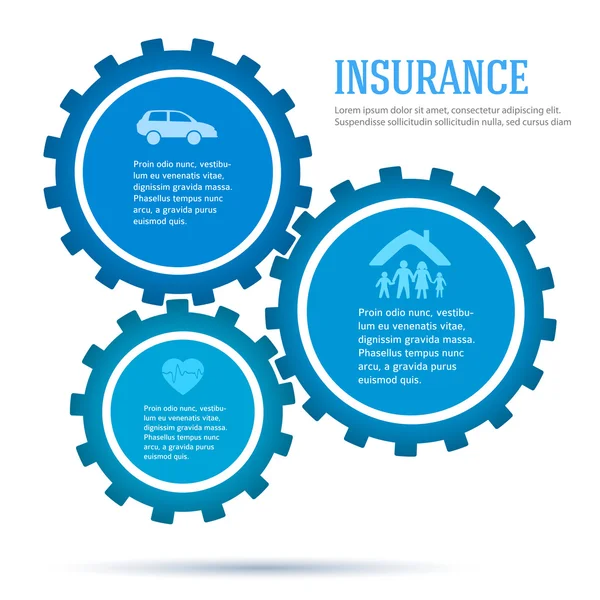 Gears-Concept-of-Insurance-infographics-Flat-Style — стоковий вектор