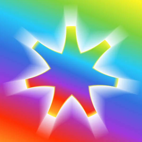 Estrella-efecto-volumen-arco iris-gradiente-fondo — Vector de stock