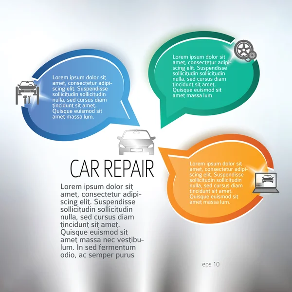 Auto-reparación-y-coche-servicio-fondo-diseño-folletos-página — Vector de stock