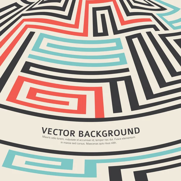 Convex-Curved-Labyrinth-Image-retro-Poster — Wektor stockowy