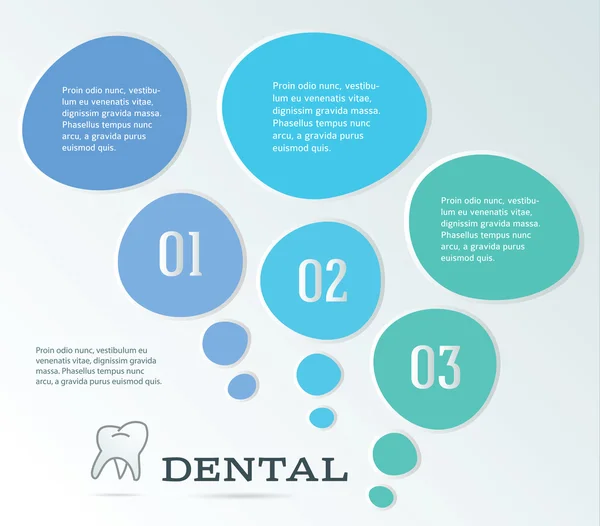 Dentista-folleto-página-en-un-blanco-fondo-bombillas — Archivo Imágenes Vectoriales