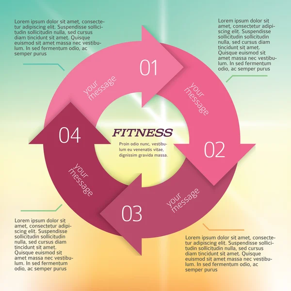 Fitness-Broschüre-Seite-Hintergrund-Unschärfe-Verlauf — Stockvektor