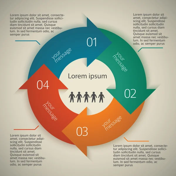 Business-Style-Template-Presentation-Arrows-Circle Telifsiz Stok Illüstrasyonlar