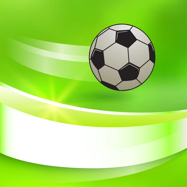 Soccer-ball-on-a-green-bright-glowing-background — Stock Vector