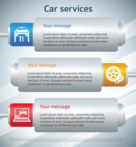 Car-service-banner-horizontal-battery - Stok Vektor