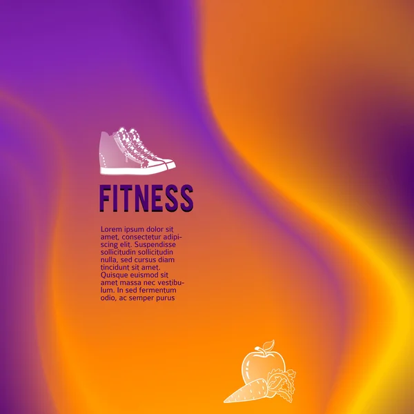 Fitness tema líneas onduladas efecto brillante — Vector de stock