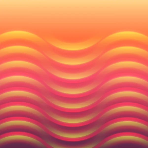 Glödande heta vågor effekt orange bakgrund — Stock vektor