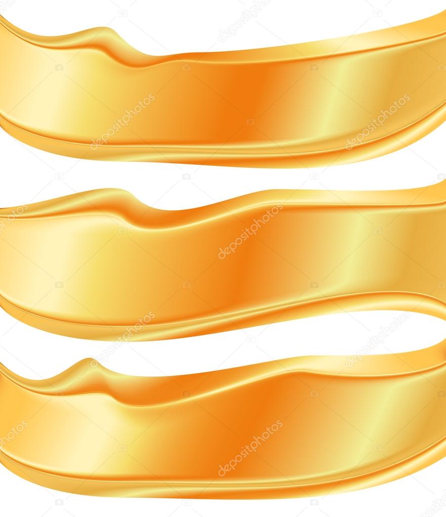 Banner gold abstract shape metal label