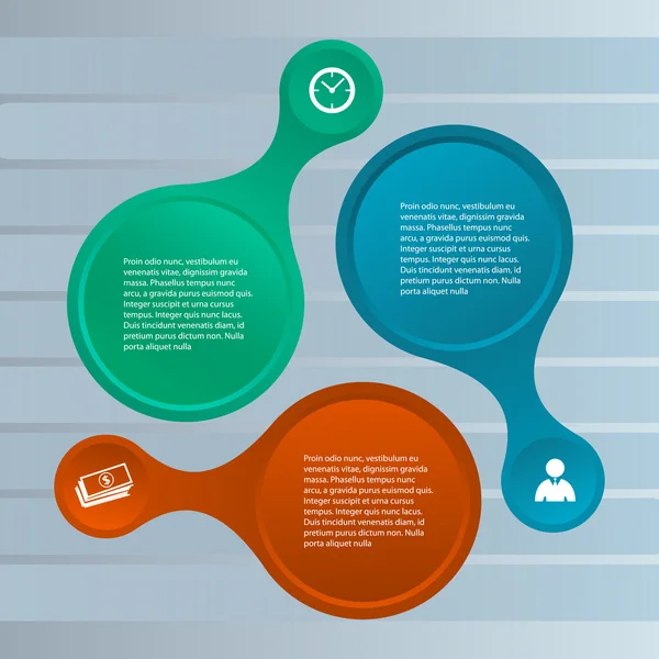 Infografía de negocios plantilla de presentación forma redondeada — Vector de stock