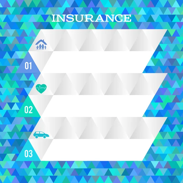 Konsep asuransi biru latar belakang segitiga mosaik abstrak - Stok Vektor