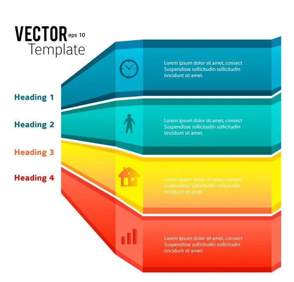 Presentazione modello di business infografiche strisce incandescenti — Vettoriale Stock