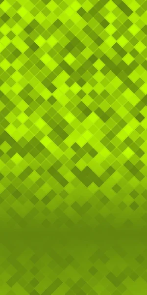 Pixeles mosaico cuadrados página folleto verde fondo — Vector de stock