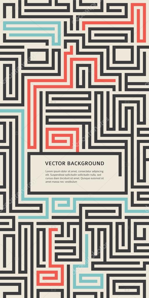 retro flyer maze puzzle grunge background