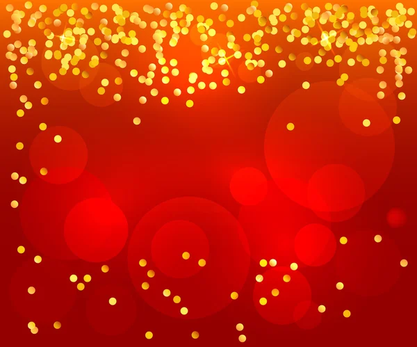 Red background poster invitation celebration confetti gold — Stockvector