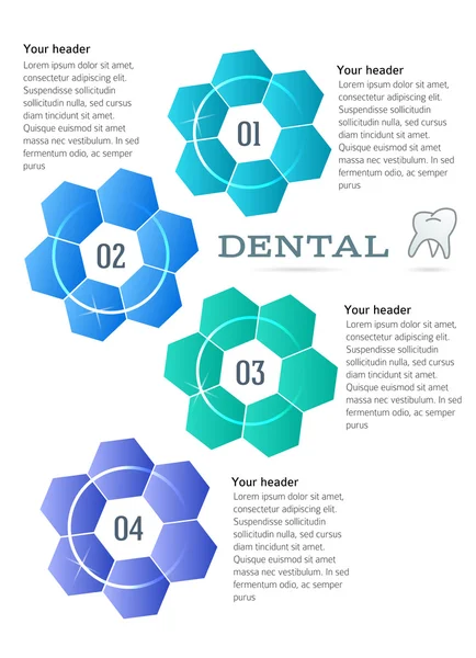 Folleto plantilla concepto tecno flor Dental — Archivo Imágenes Vectoriales