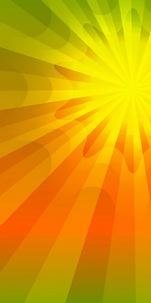 Efeito da luz do sol de verão verde fundo laranja — Vetor de Stock