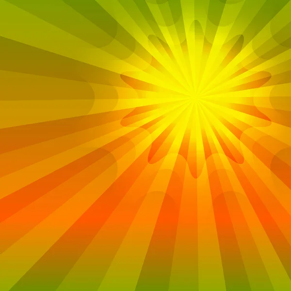 Hot summer sun orange glow green gradient background — Wektor stockowy