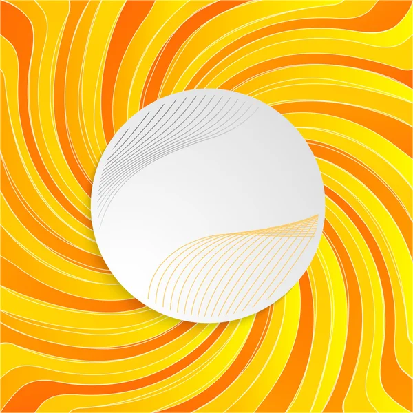 Amarillo espiral giro fondo 3d círculo centro — Vector de stock