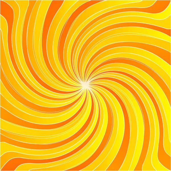 Yellow spiral twist background bright light center — Stock Vector