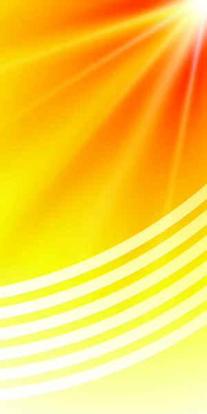 Flieger gelber Hintergrund Strahlen der Sonne — Stockvektor