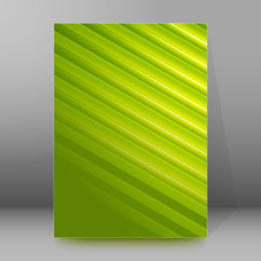 Green light stripes background brochure cover page layout