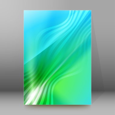 turquoise waves background report title page booklet layout