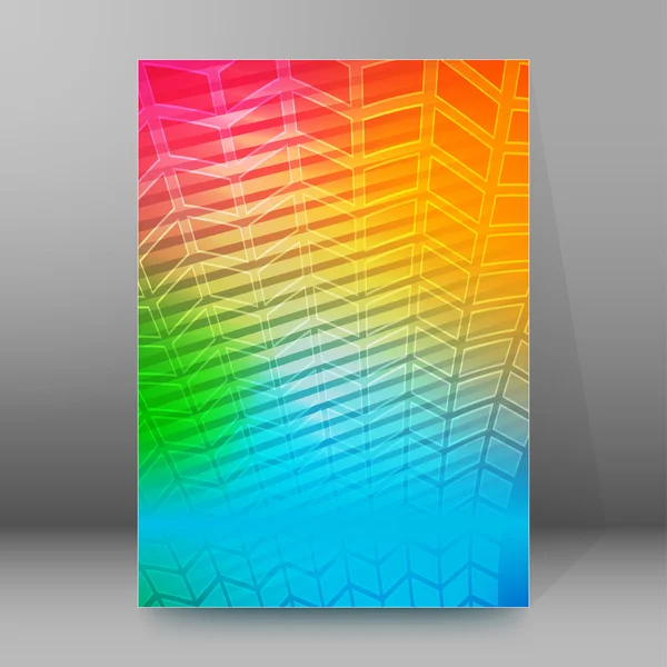 Celebración fondo arco iris título página folleto diseño — Vector de stock