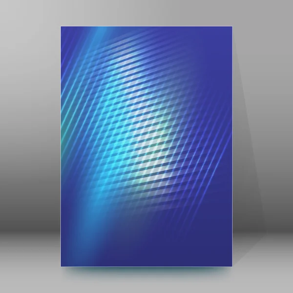 Brillante fondo azul folleto diseño de la portada — Vector de stock