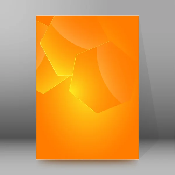 Hexagon shape background brochure cover page layout — Stock vektor