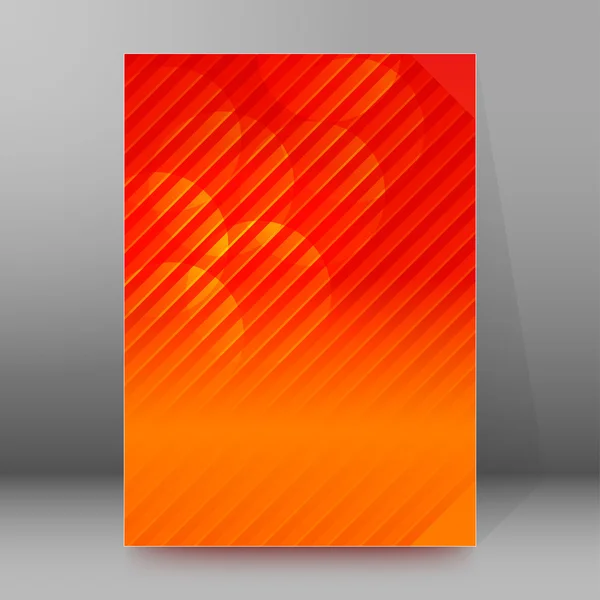 Diseño de portada de folleto de fondo de rayas calientes — Vector de stock