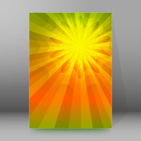 Caliente sol fondo folleto portada diseño de la página — Vector de stock