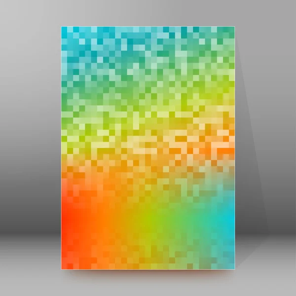 Rainbow background pixels title page booklet layout — ストックベクタ