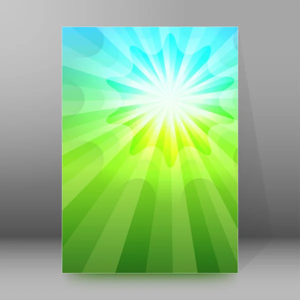Verano sol fondo folleto cubierta página diseño — Archivo Imágenes Vectoriales