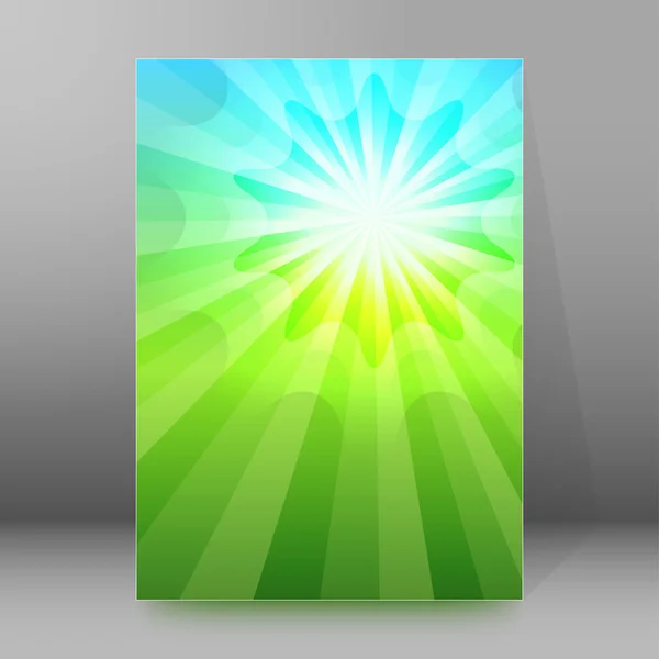 Verano sol fondo folleto cubierta página diseño — Vector de stock