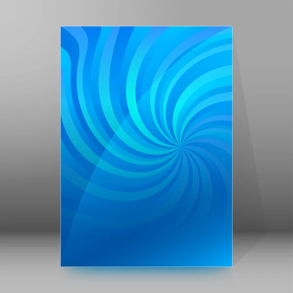 Portada diseño folleto portada espiral azul — Vector de stock