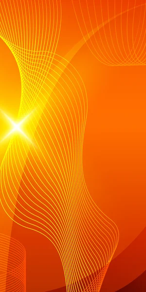 Wave line flyer design element orange background — Stockvector