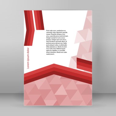 background red triangle pattern page booklet