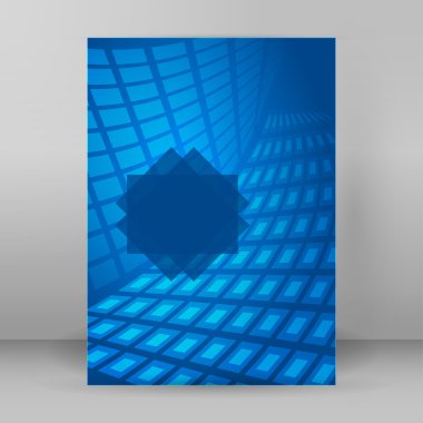 Cover page template brochure blue background